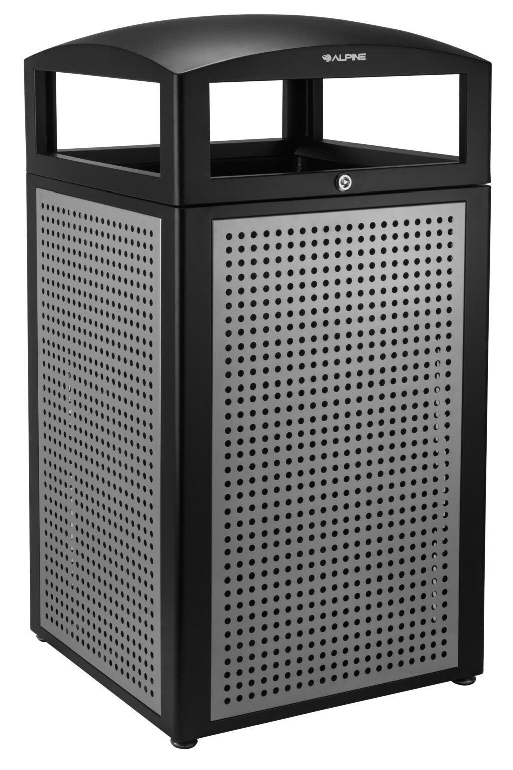 RUGGED 40-GALLON ALL-WEATHER TRASH CONTAINER WITH ASHTRAY LID