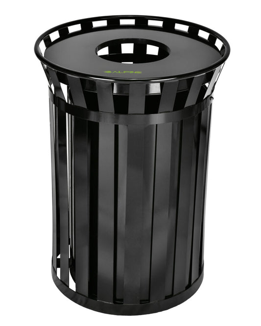 38 GALLON OUTDOOR METAL WASTE RECEPTACLE