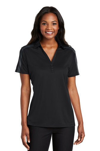 Port Authority® Ladies Silk Touch™ Performance Colorblock Stripe Polo