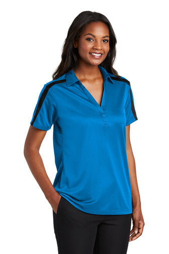 Port Authority® Ladies Silk Touch™ Performance Colorblock Stripe Polo