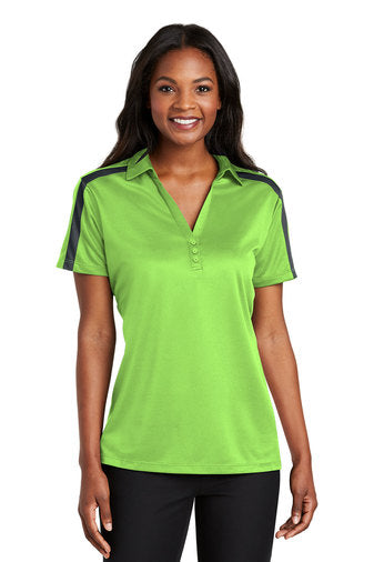 Port Authority® Ladies Silk Touch™ Performance Colorblock Stripe Polo
