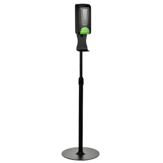 AUTOMATIC HANDS FREE FOAM HAND SANITIZER/SOAP DISPENSER WITH FLOOR STAND, 1200ML, BLACK