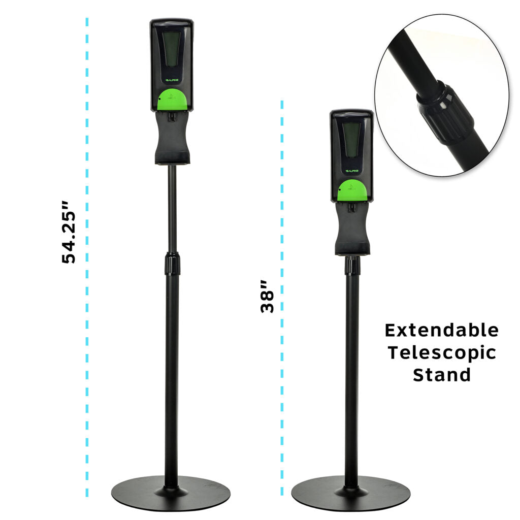AUTOMATIC HANDS FREE FOAM HAND SANITIZER/SOAP DISPENSER WITH FLOOR STAND, 1200ML, BLACK