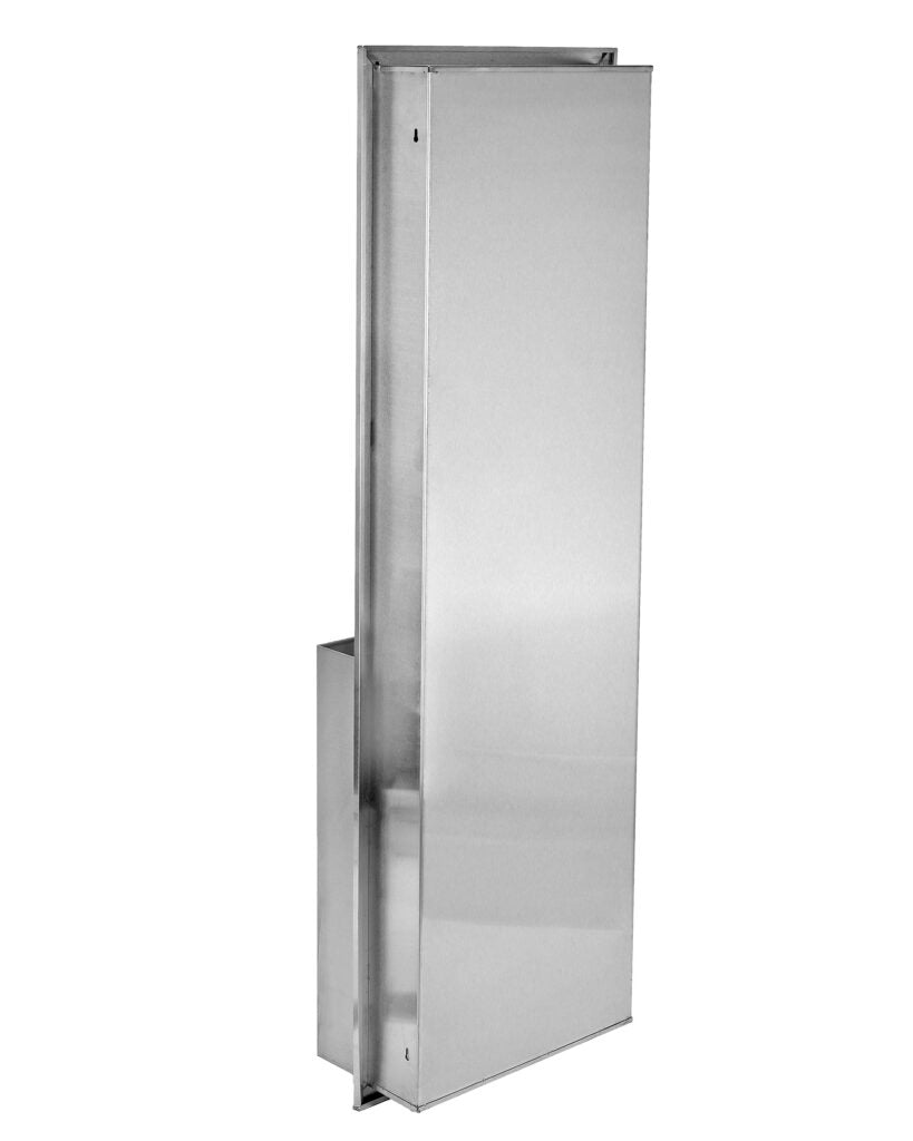 RECESSED STAINLESS STEEL PAPER TOWEL DISPENSER AND WASTE RECEPTACLE