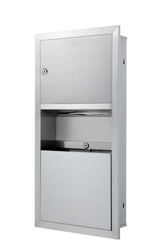 RECESSED PAPER TOWEL DISPENSER / WASTE RECEPTACLE