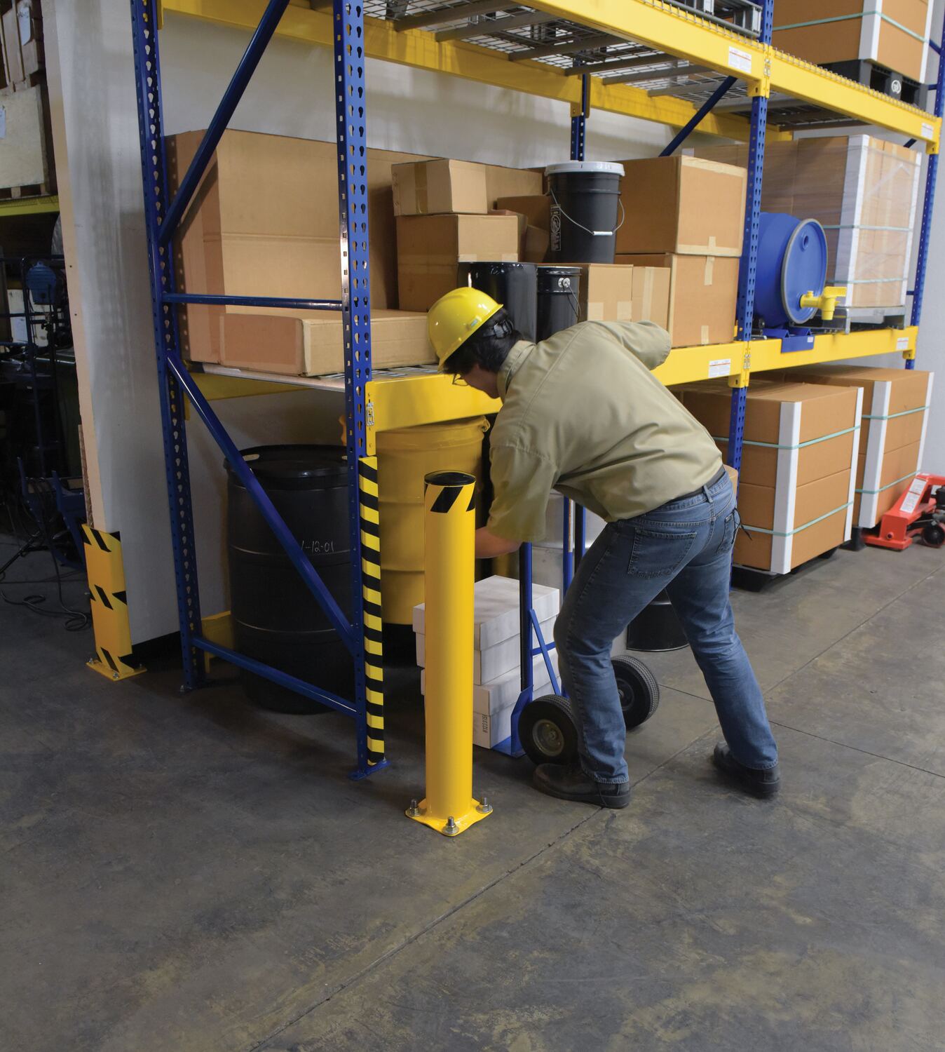 42" Yellow Steel Pipe Bollard