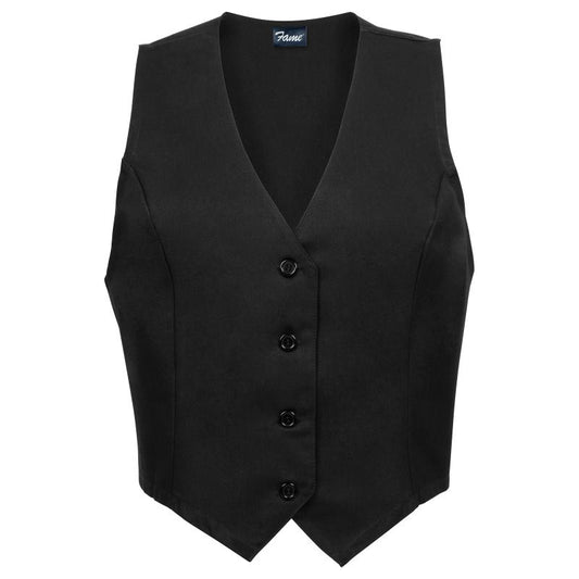 Women's Petite Fitted Black Vest