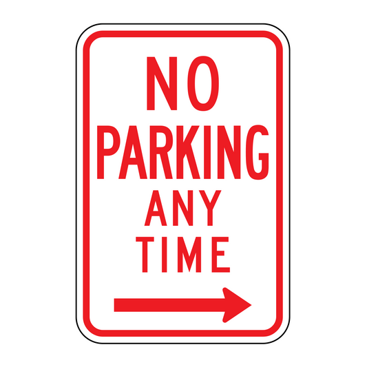 No Parking Anytime To The Right