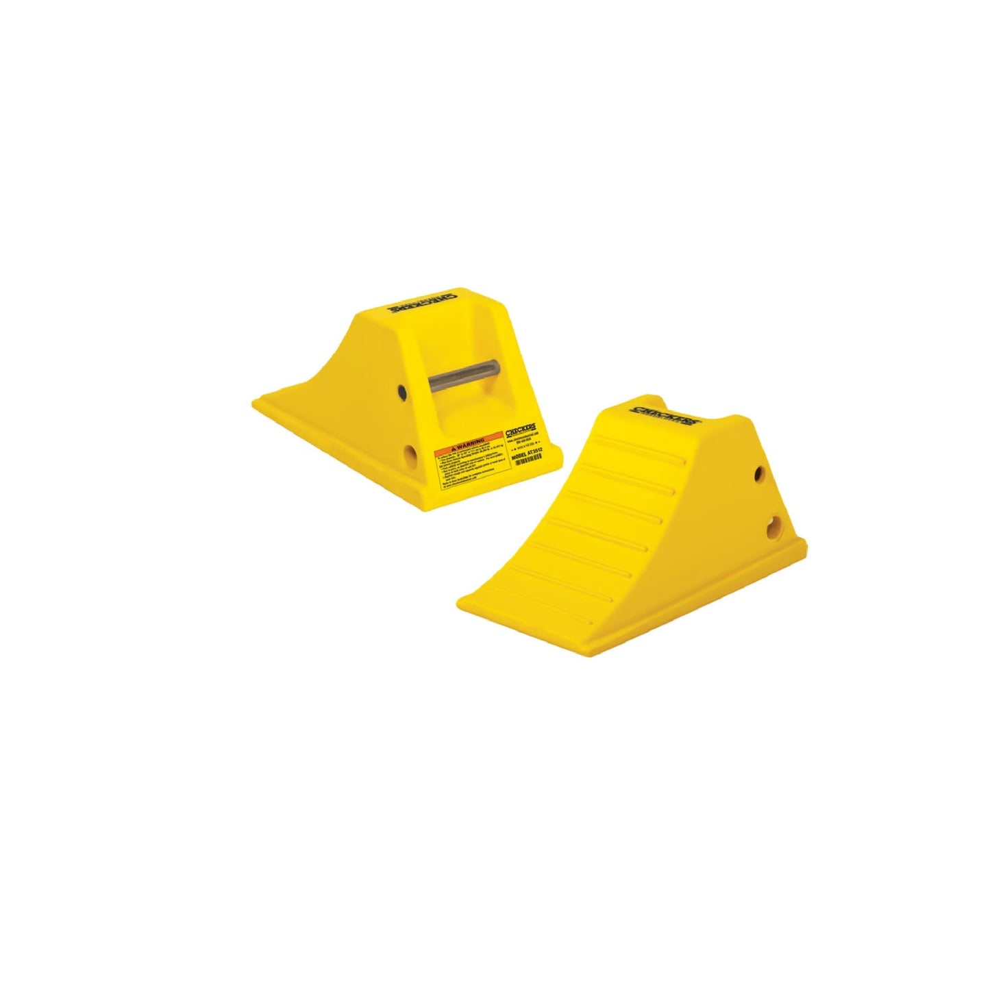 All-Terrain Heavy-Duty Wheel Chock with Flat Bottom & Rubber Pad, 40 Ton Capacity, 28-38 in. Tires