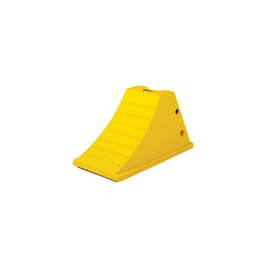 All-Terrain Heavy-Duty Wheel Chock with Flat Bottom & Rubber Pad, 40 Ton Capacity, 28-38 in. Tires