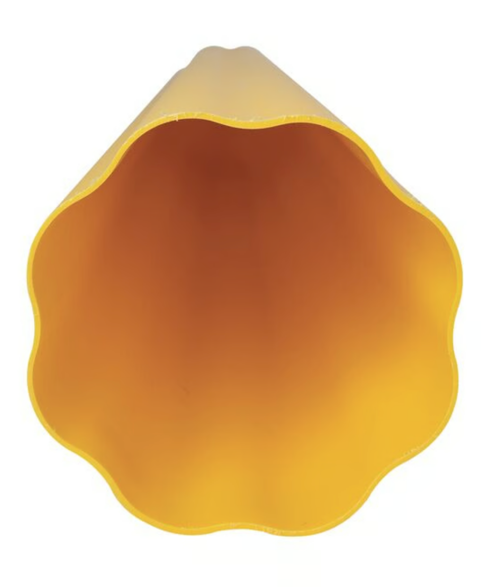 8" x 72" Fluted Bollard Cover, Yellow