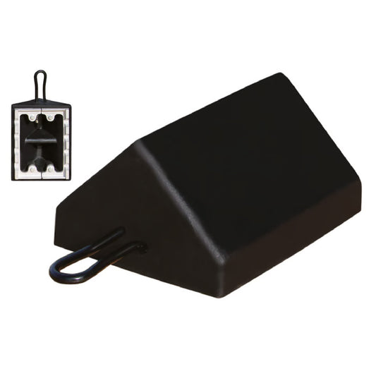General-Purpose Rubber Wheel Chock with Cored Bottom & Aluminum Cleat, Utility Vehicles