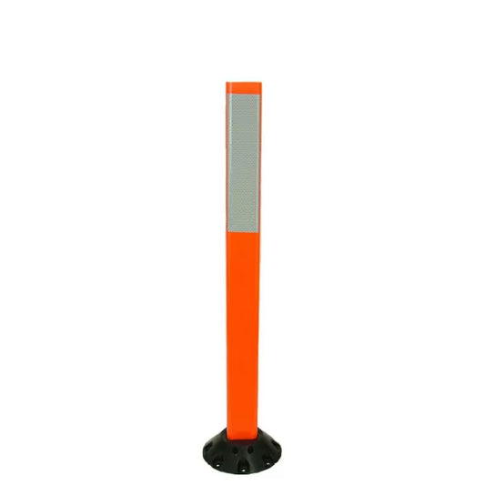 3″ Orange Repo Delineator Post x 42″ with Base