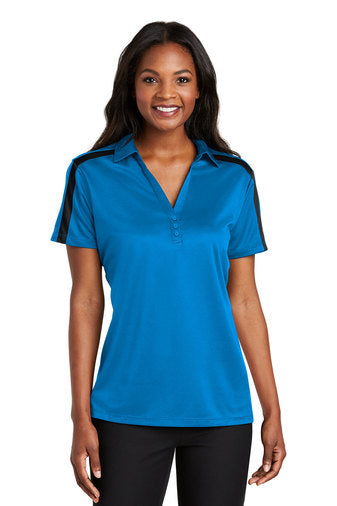 Port Authority® Ladies Silk Touch™ Performance Colorblock Stripe Polo