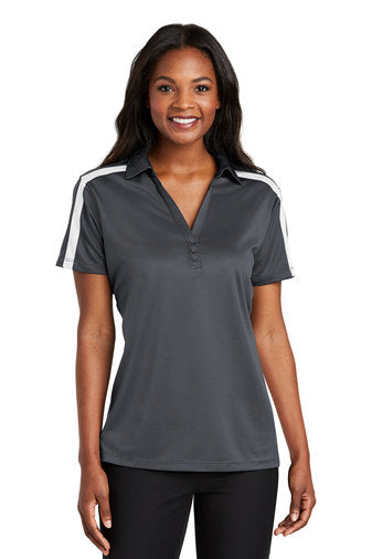 Port Authority® Ladies Silk Touch™ Performance Colorblock Stripe Polo