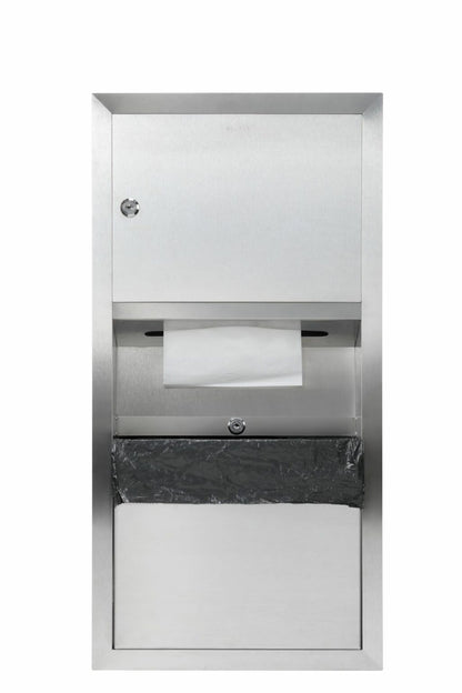 RECESSED PAPER TOWEL DISPENSER / WASTE RECEPTACLE