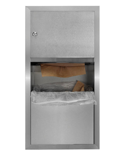 RECESSED PAPER TOWEL DISPENSER / WASTE RECEPTACLE