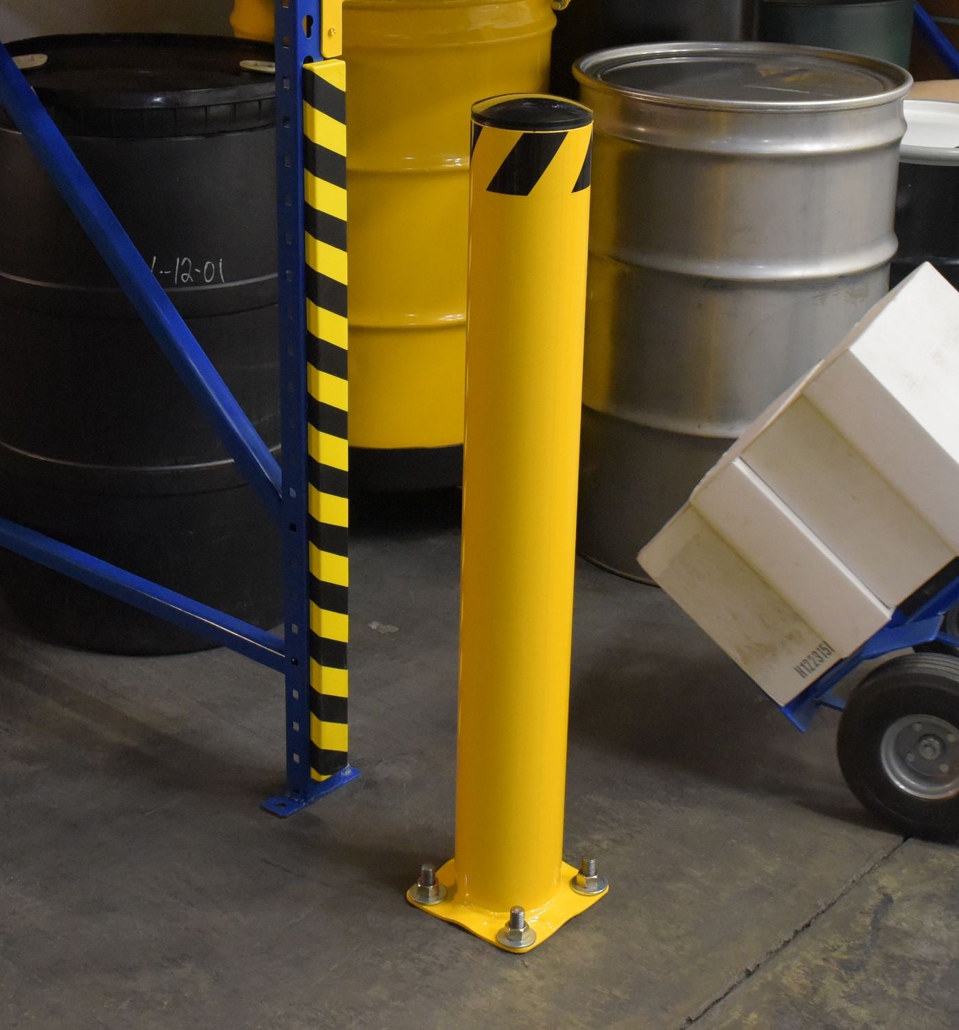 24" Yellow Steel Pipe Bollard