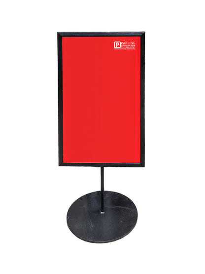 24" x 44" Heavy Duty Sign Stanchion with 100lb Metal Base | Professional Wayfinding Sign Stand for Sports Venues, Hotels & Events