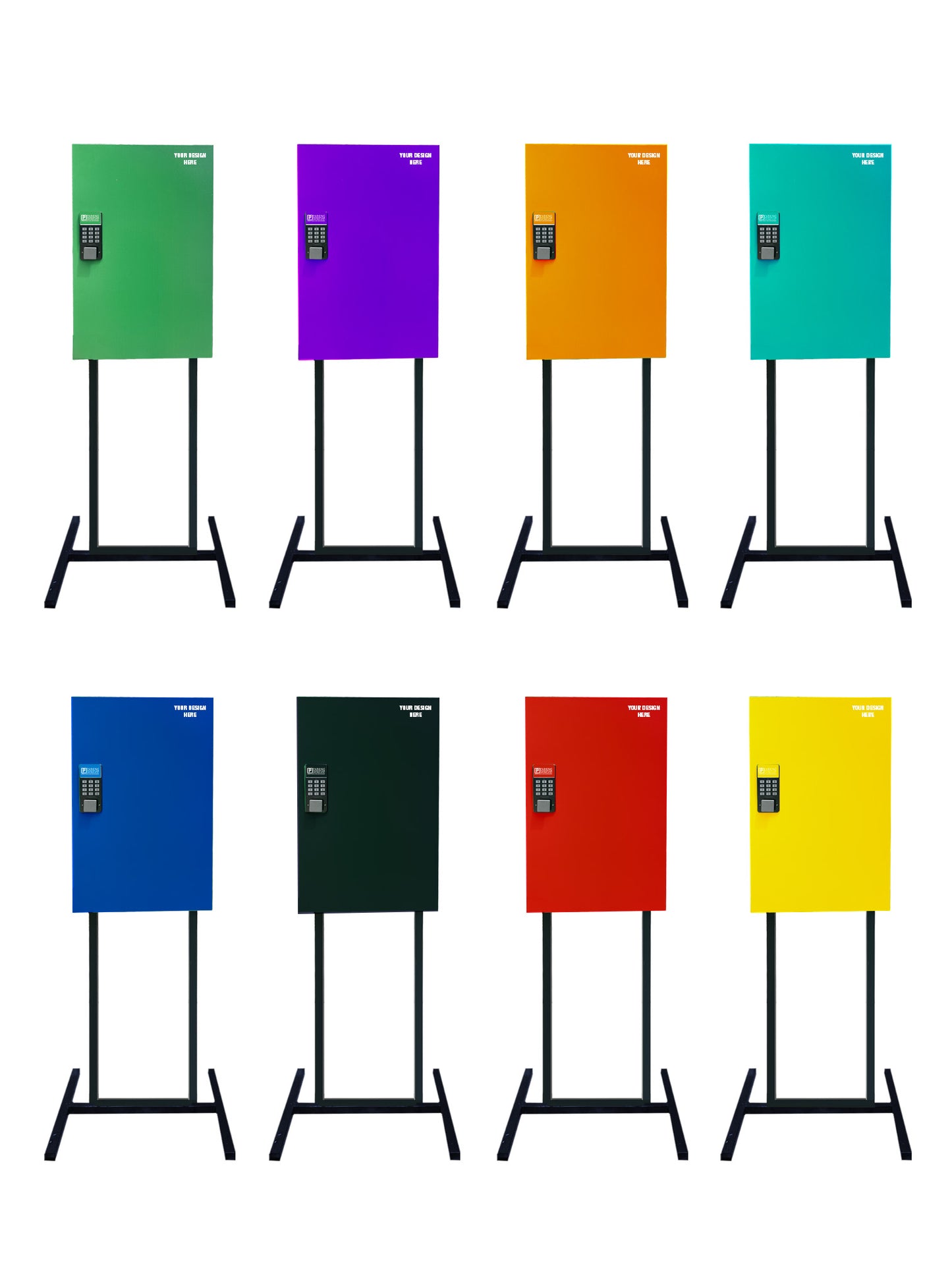 96 or 192 Hook Valet Key Box with Combination Lock - Wall Mount or Optional Metal Stand