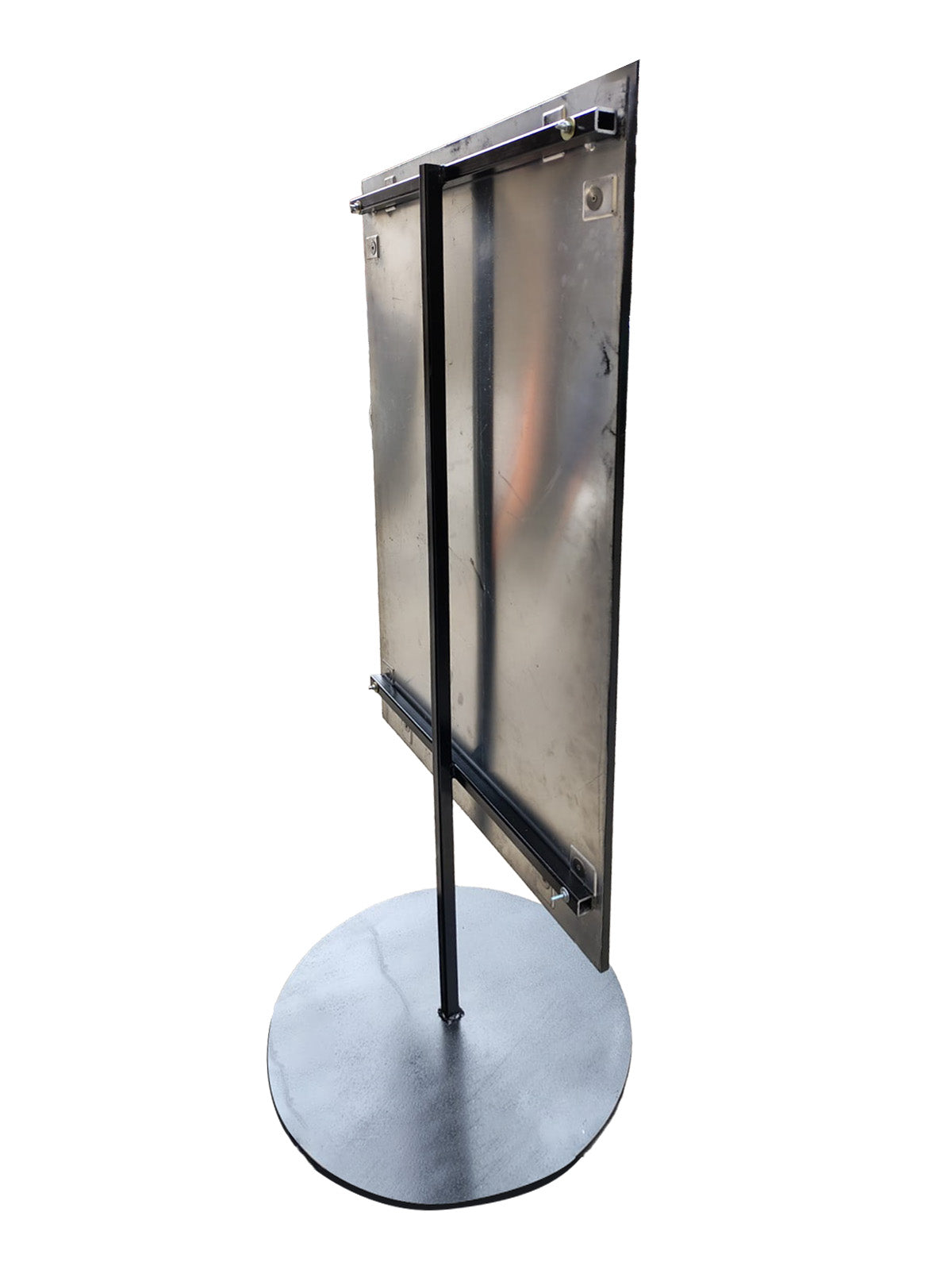 24" x 44" Heavy Duty Sign Stanchion with 100lb Metal Base | Professional Wayfinding Sign Stand for Sports Venues, Hotels & Events