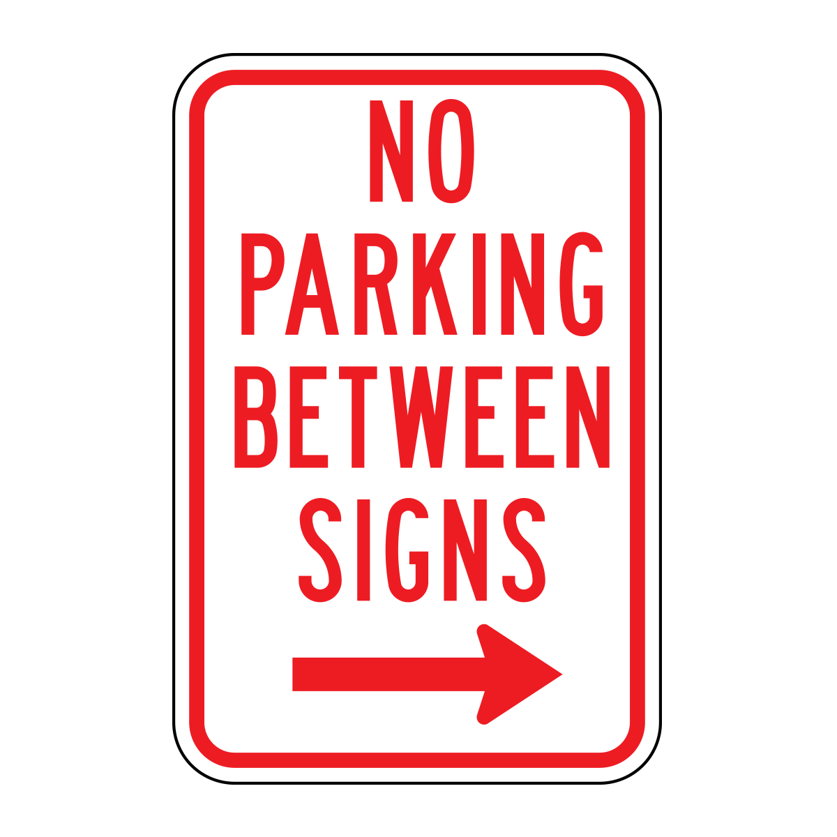 No Parking Between Signs To The Right