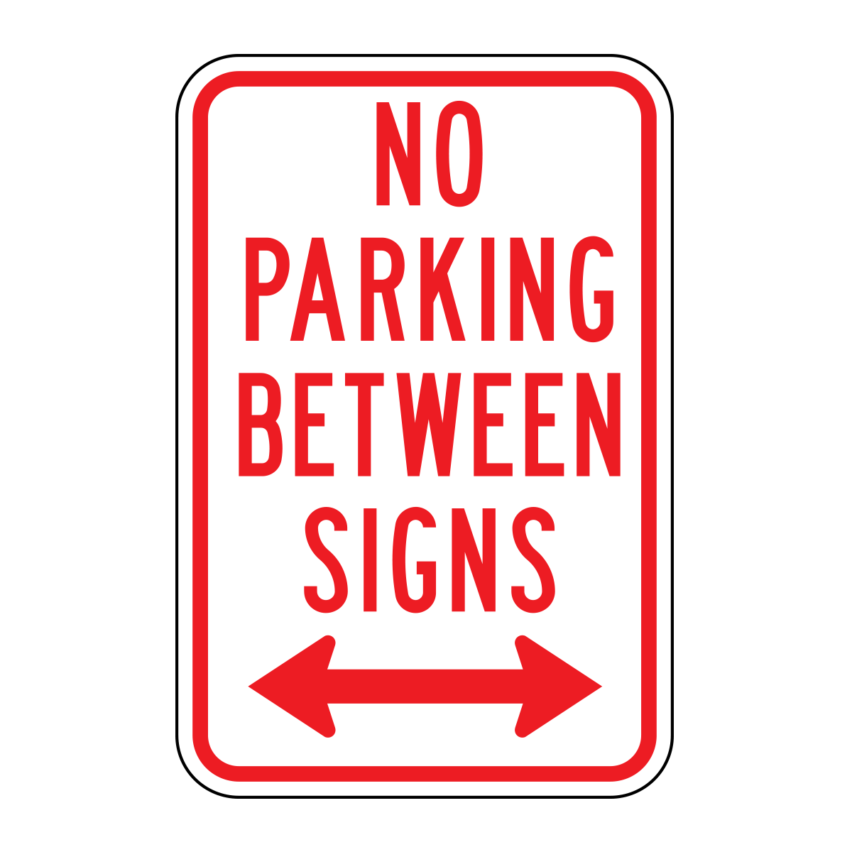 No Parking Between Signs In Either Direction – Parking Pro Shop