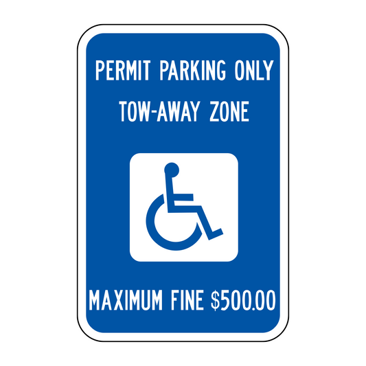 Permit Parking Only Tow Away Zone Maximum Fine $500.00 (Georgia)