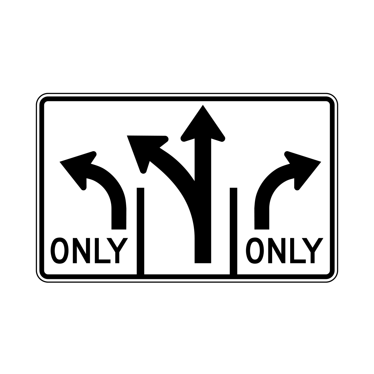 Advance Intersection Lane Control - 3 Lane (DBL Left, SNGL Right, Optional Middle)