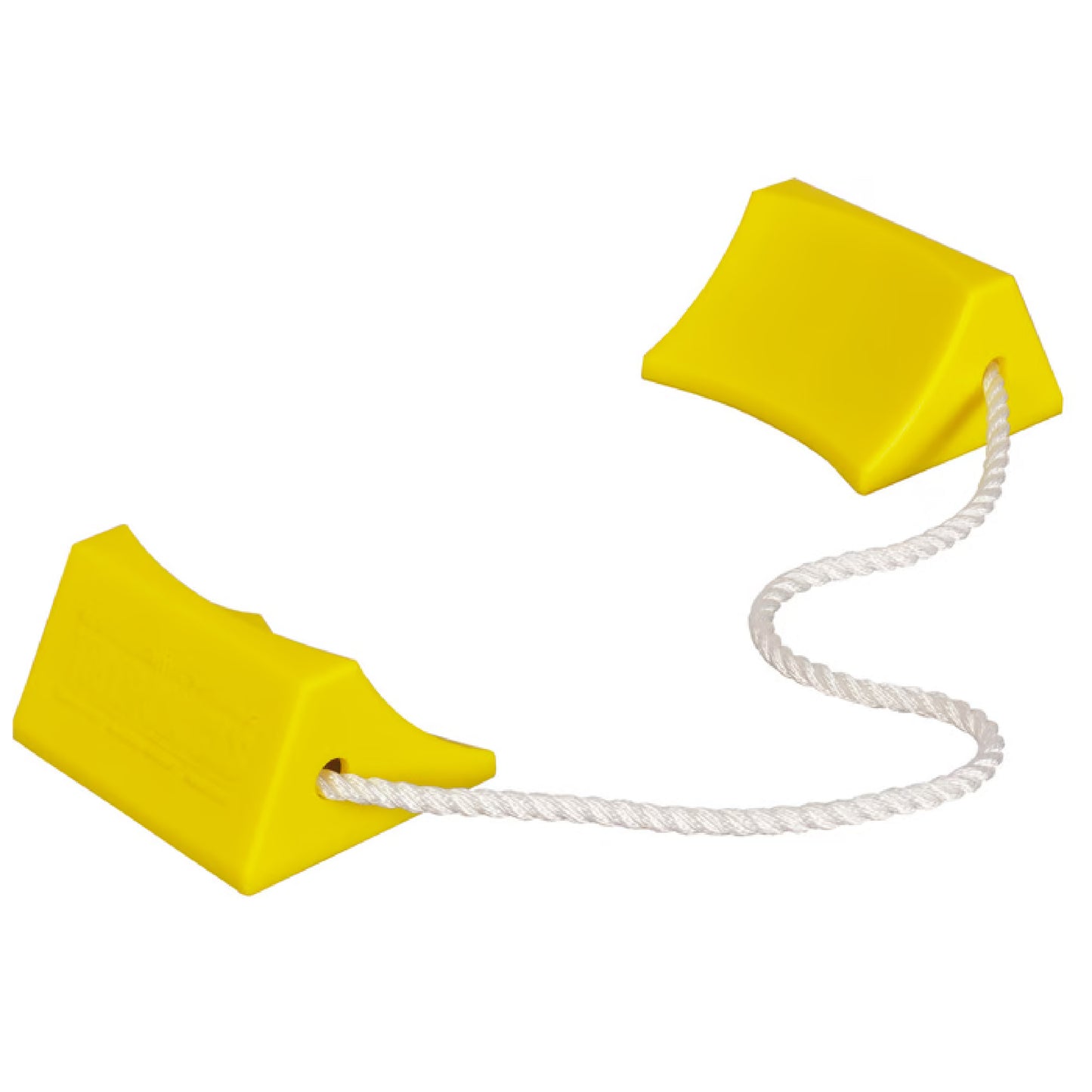 Roped Pair Aviation Wheel Chocks for Small Aircraft, Yellow