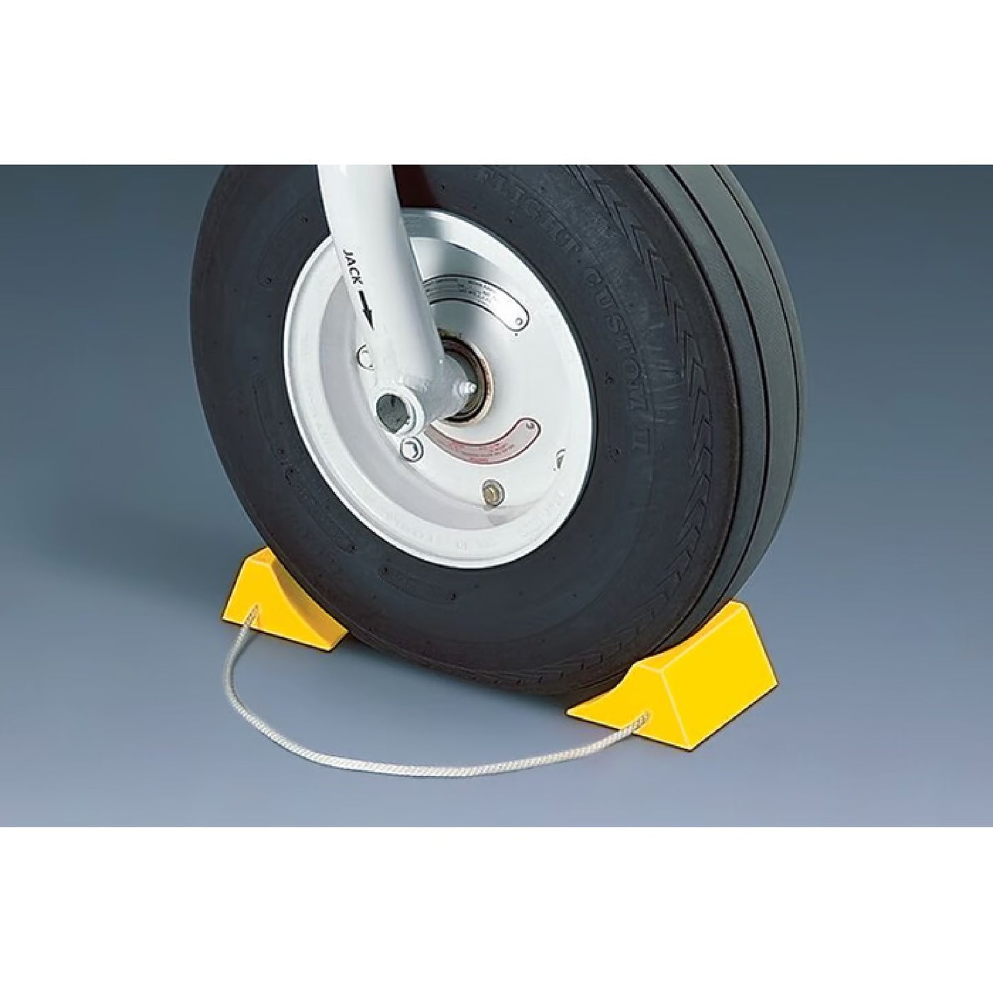 Roped Pair Aviation Wheel Chocks for Small Aircraft, Yellow