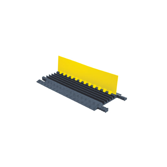 5-Channel Grip Guard® Lightweight Cable Ramp System for 1.25" Lines, Yellow Lid/Gray Base