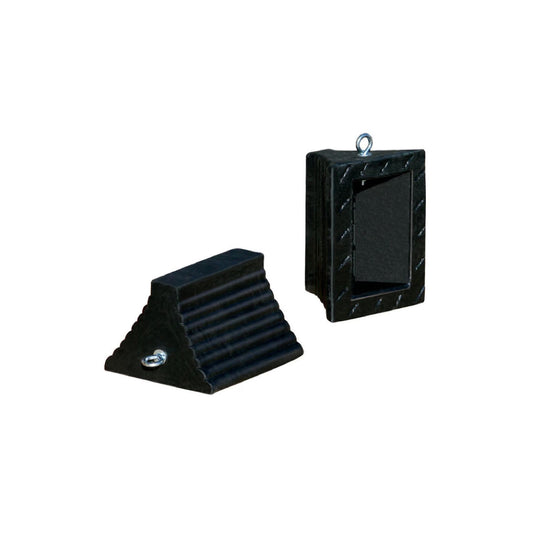 General-Purpose Rubber Wheel Chock with Cored Bottom, Trucks & Trailers