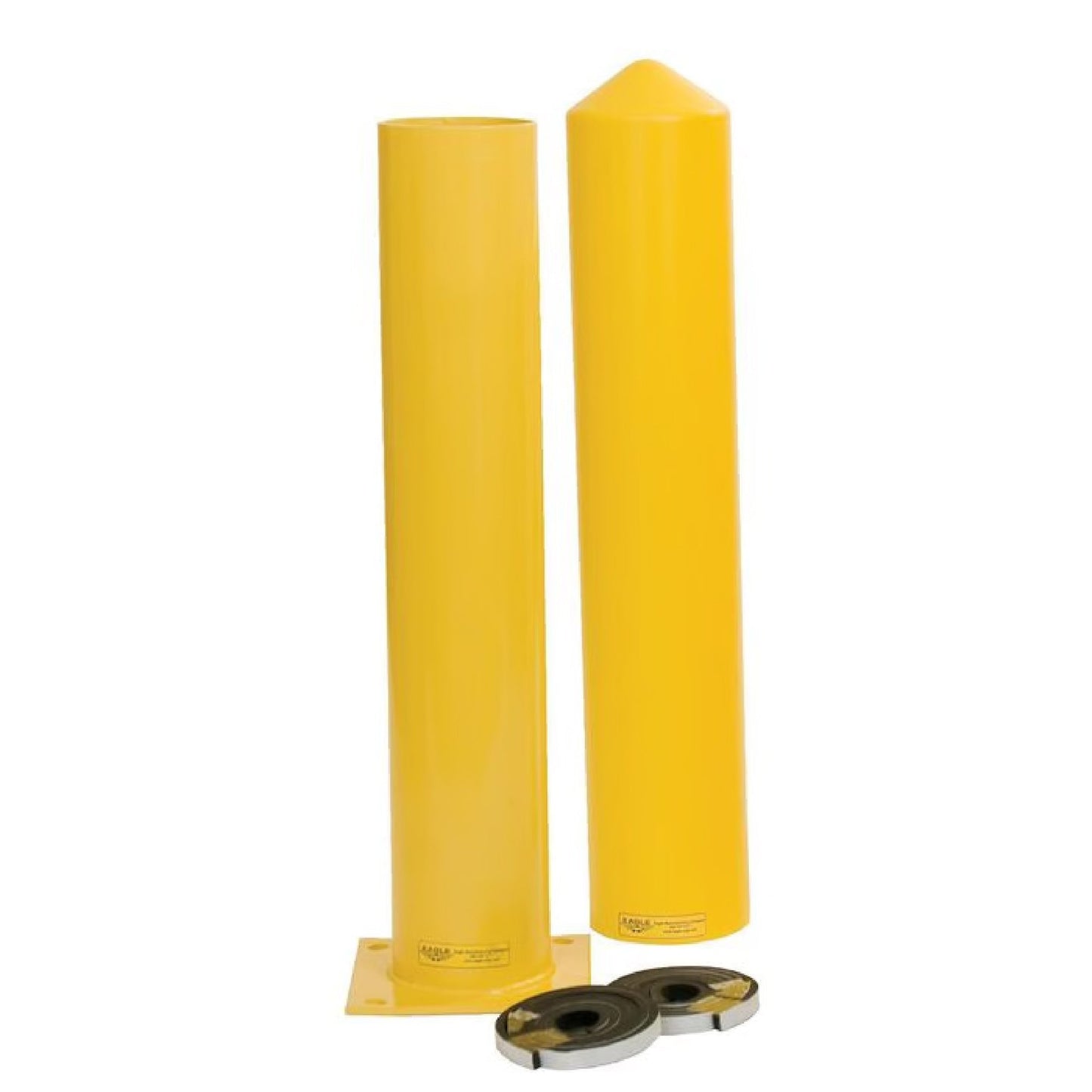 6" Bollard, 7" Sleeve, 36" High, Bollard Post and Sleeve Combo with Installation Kit, Yellow